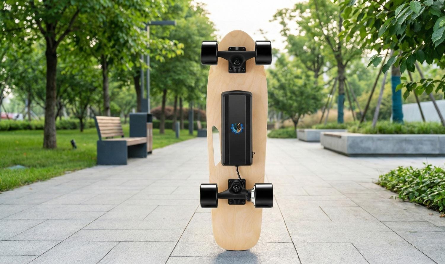 Caroma Monopatines Eléctricos con Control Remoto, Motor Potente Sin Escobillas de 350W, Velocidad Máxima de 12.4 MPH, 3 Velocidades Ajustables, Monopatines Eléctricos Portátiles de Longboard para Adultos y Niños