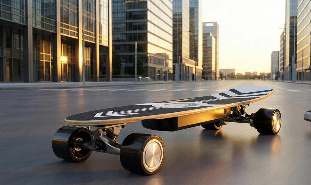 Caroma Monopatines Eléctricos con Control Remoto, Motor Potente Sin Escobillas de 350W, Velocidad Máxima de 12.4 MPH, 3 Velocidades Ajustables, Monopatines Eléctricos Portátiles de Longboard para Adultos y Niños