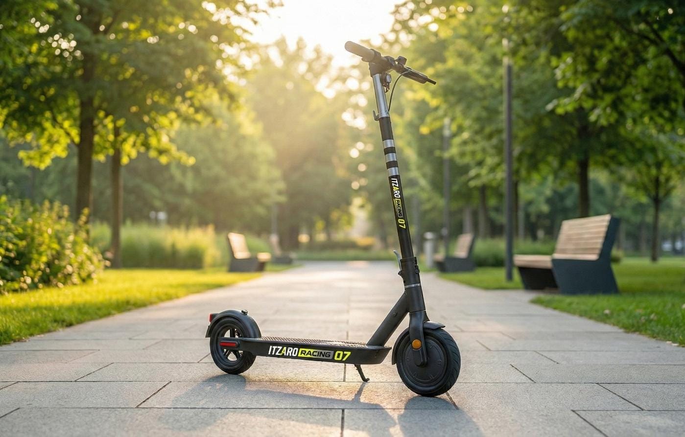 OKAI Neon Lite Scooter Eléctrico para Adultos, Scooter Ligero de 15.5 MPH y 18.6 Millas, Luz Ambiental, Potencia Máxima de 600W, Certificación UL