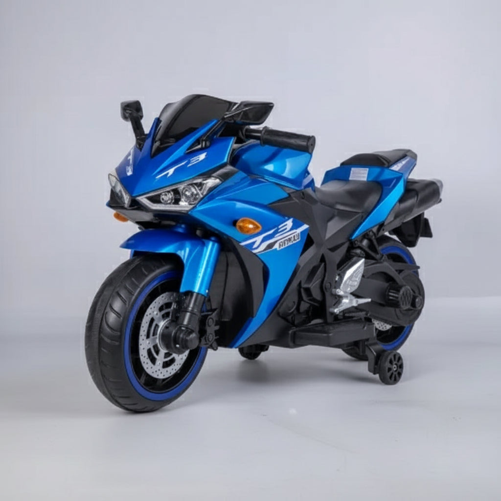 🚀 MOTOCICLETA INFANTIL 12V – MODELO DEPORTIVA (AZUL / ROJA)