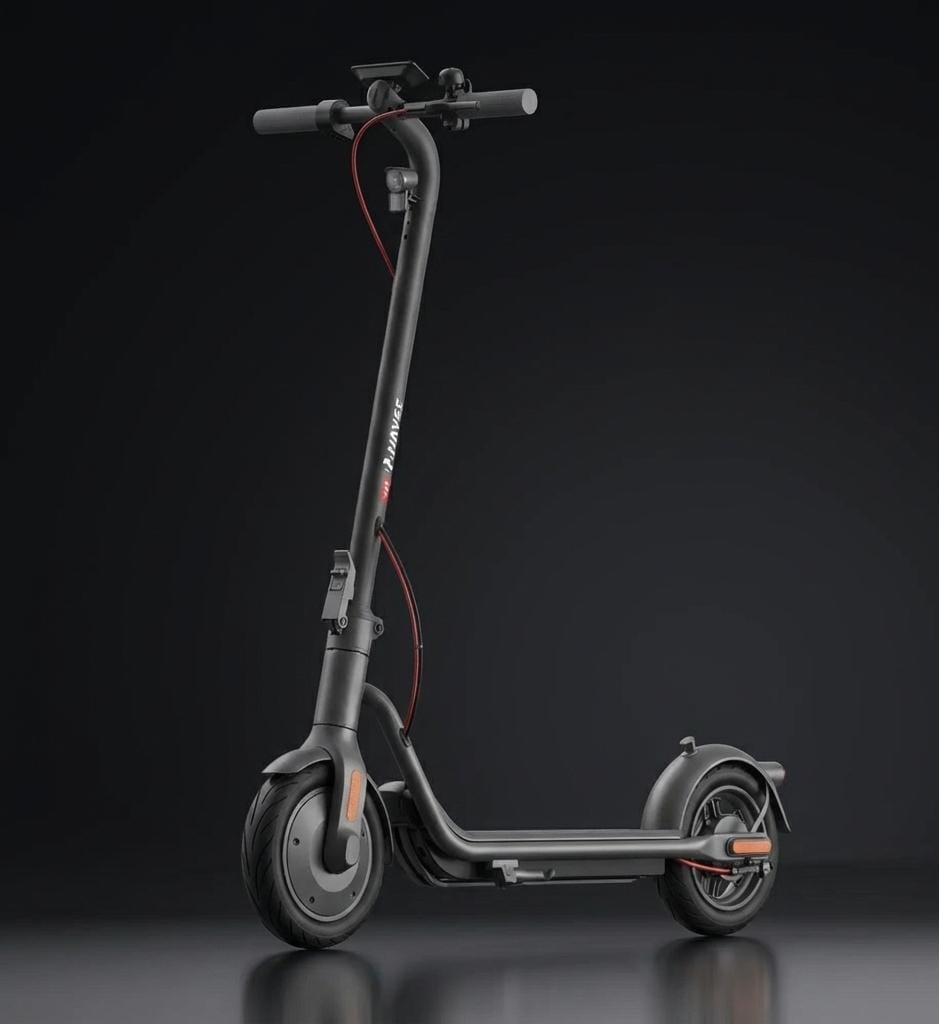 Patinete Eléctrico NAVEE V25 con Motor de 600W, Máxima Potencia hasta 19 MPH, Autonomía de 15.5 Millas y Neumáticos Neumáticos de 10 Pulgadas, Plegable y Ligero, Ideal para Estudiantes Universitarios y Amantes de los Scooters