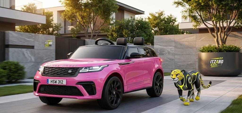 Coche Eléctrico Licenciado Land Rover VELAR para Niños por TOBBI12V 7AH Coche de Juguete para Niños de 3-8 Años con Control Remoto/Música/Cinturón de Seguridad y Puertas Dobles