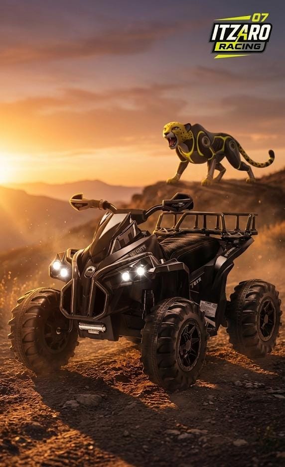 ATV SOAR 12V para Niños – Cuatrimoto Eléctrica con Control Remoto, Neumáticos Pro, Luces LED, Música & Alta/Baja Velocidad (Negro)