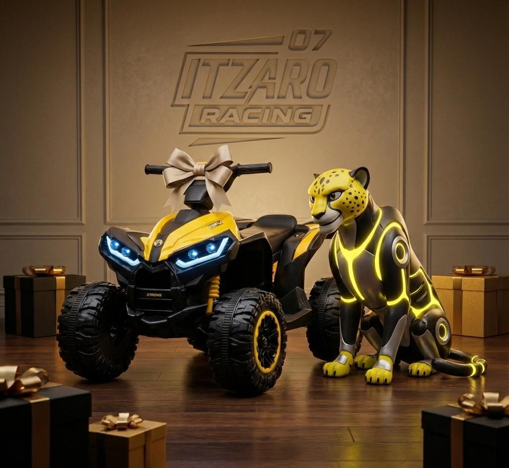 ATV para Niños Operado por Batería de 12V con 4 Ruedas y Control Remoto Velocidades luces LED. Ideal para niños de 3 a 7 años. 🚀 Ahorra $3,000 MXN por tiempo limitado. 👉 Envío GRATIS + Garantía total incluida.