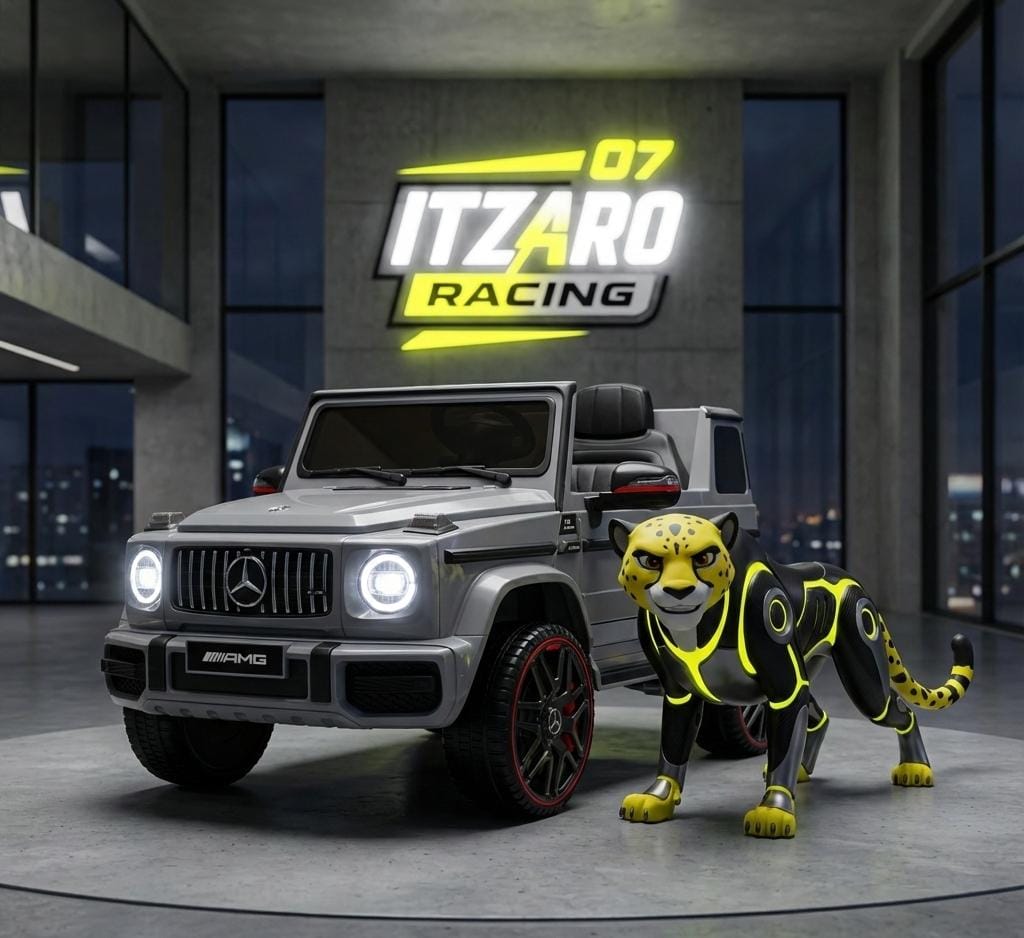 ANPABO Coche Mercedes-Benz G63 con Licencia para Niños 12V Montable con Control Remoto para Padres, Aviso de Batería Baja, Faro LED, Reproductor de Música y Bocina, Arranque Suave, Vehículo Eléctrico para Niños, Gris