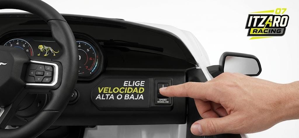 Best Choice Products Coche Eléctrico para Niños 12V con licencia oficial de Ford Mustang con Control Parental, Luces LED, 2 Velocidades y Bluetooth - Blanco