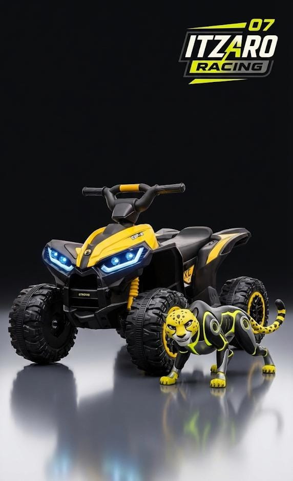 ATV para Niños Operado por Batería de 12V con 4 Ruedas y Control Remoto Velocidades luces LED. Ideal para niños de 3 a 7 años. 🚀 Ahorra $3,000 MXN por tiempo limitado. 👉 Envío GRATIS + Garantía total incluida.