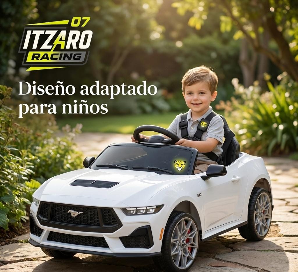 Best Choice Products Coche Eléctrico para Niños 12V con licencia oficial de Ford Mustang con Control Parental, Luces LED, 2 Velocidades y Bluetooth - Blanco