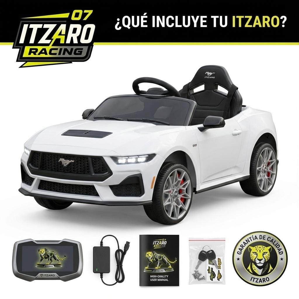 Best Choice Products Coche Eléctrico para Niños 12V con licencia oficial de Ford Mustang con Control Parental, Luces LED, 2 Velocidades y Bluetooth - Blanco