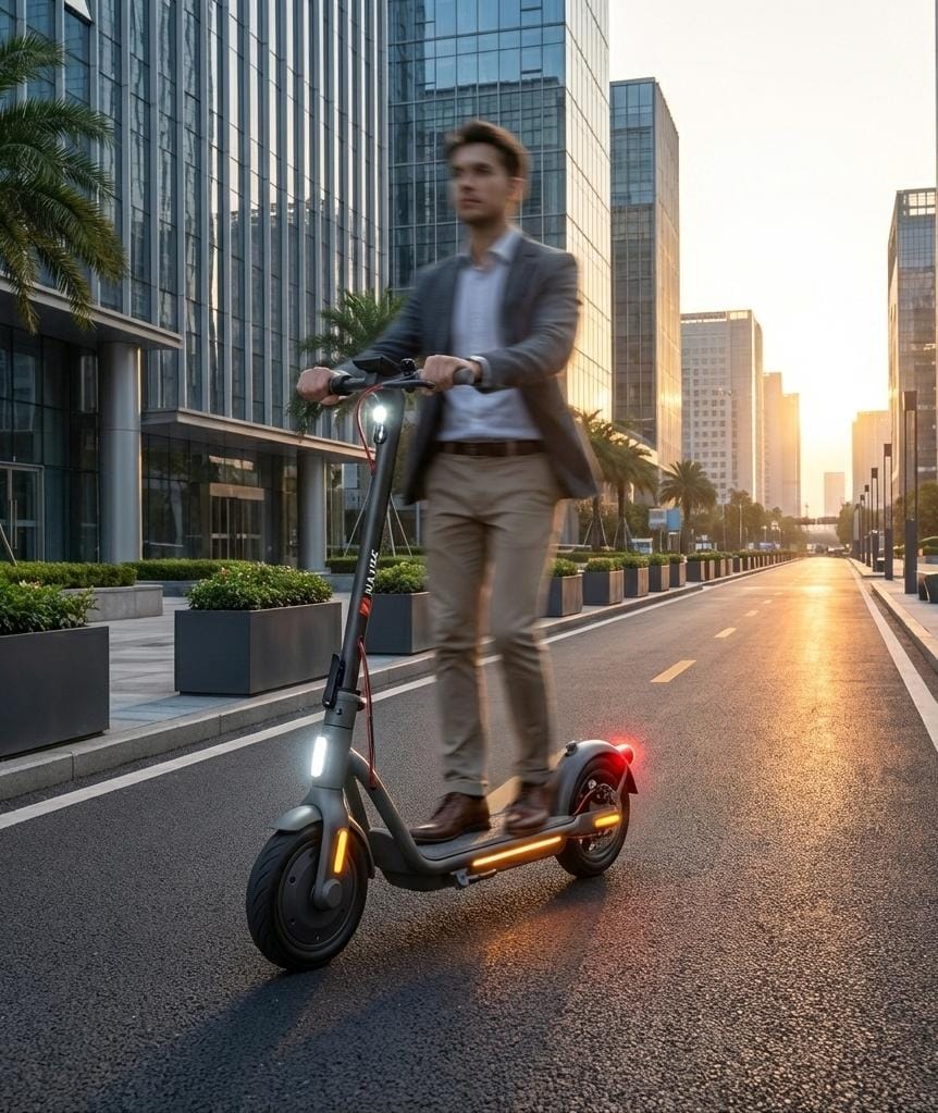 Patinete Eléctrico NAVEE V25 con Motor de 600W, Máxima Potencia hasta 19 MPH, Autonomía de 15.5 Millas y Neumáticos Neumáticos de 10 Pulgadas, Plegable y Ligero, Ideal para Estudiantes Universitarios y Amantes de los Scooters