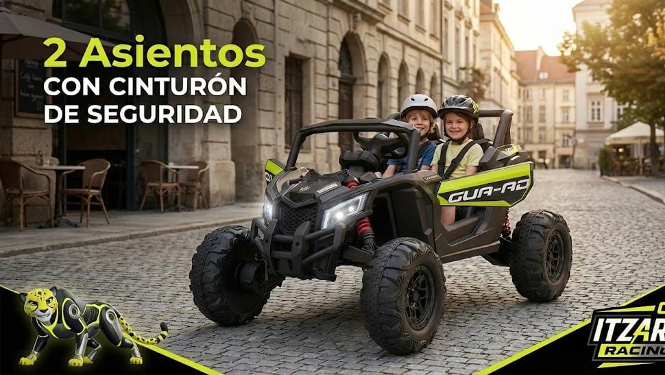 Juguetes para Montar para Niños 4-8 Doble Asiento UTV con Control Remoto Vehículos Eléctricos con Bocina 3 Velocidades Luces LED Reproductor MP3 Puertas que se Abren Cinturón de Seguridad (Negro)